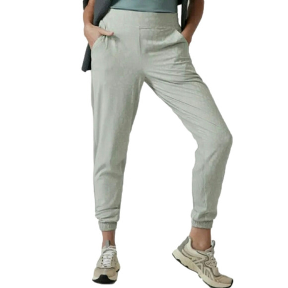 Athleta brooklyn fully Lined Textured Joggers pant Serpentine Coast Grey size.4 - Picture 2 of 12